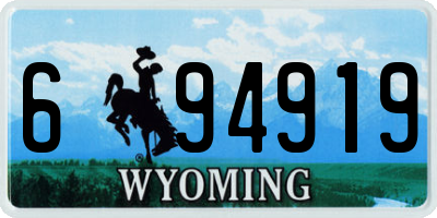 WY license plate 694919