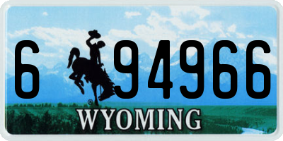 WY license plate 694966