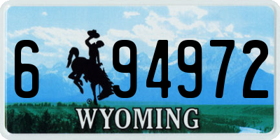 WY license plate 694972
