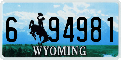 WY license plate 694981