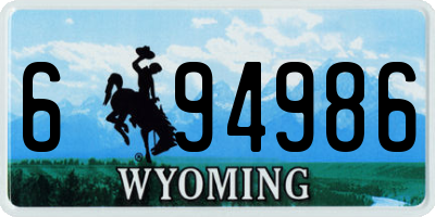 WY license plate 694986