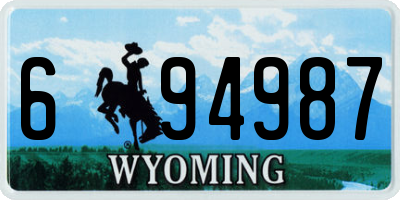 WY license plate 694987
