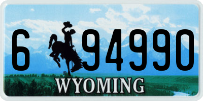 WY license plate 694990