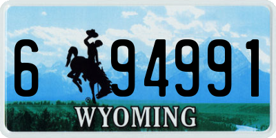 WY license plate 694991