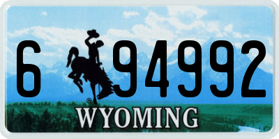 WY license plate 694992