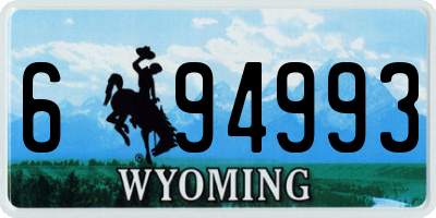 WY license plate 694993