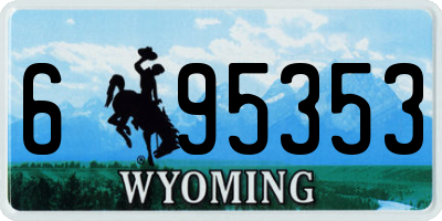 WY license plate 695353