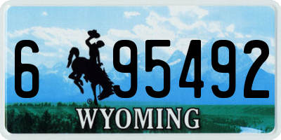 WY license plate 695492