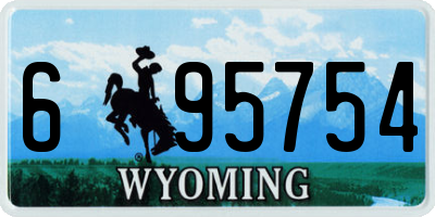 WY license plate 695754