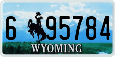 WY license plate 695784