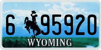 WY license plate 695920