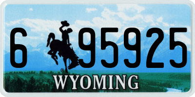 WY license plate 695925