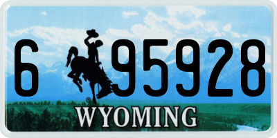 WY license plate 695928