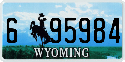 WY license plate 695984