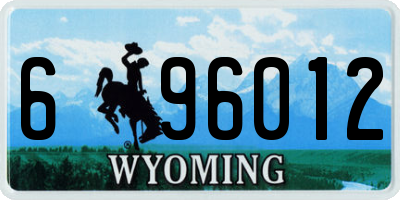 WY license plate 696012
