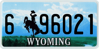 WY license plate 696021