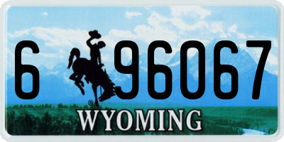 WY license plate 696067