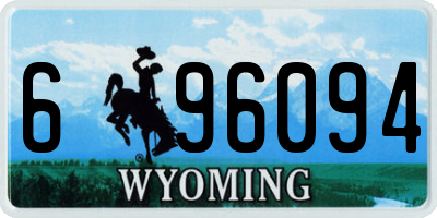 WY license plate 696094