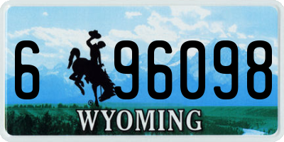 WY license plate 696098