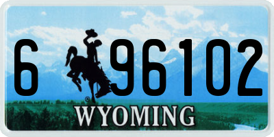 WY license plate 696102