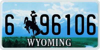 WY license plate 696106