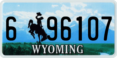 WY license plate 696107