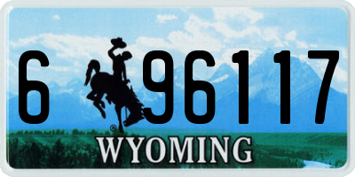 WY license plate 696117