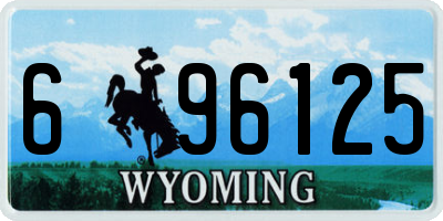 WY license plate 696125
