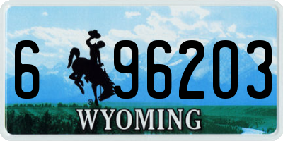WY license plate 696203