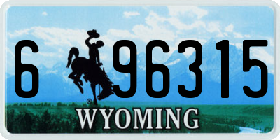 WY license plate 696315