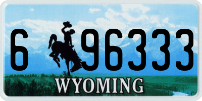 WY license plate 696333