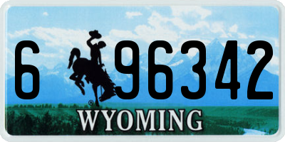 WY license plate 696342