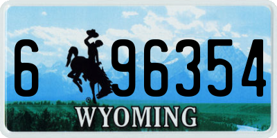 WY license plate 696354