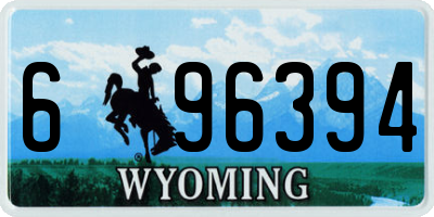 WY license plate 696394