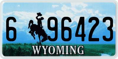 WY license plate 696423