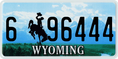 WY license plate 696444