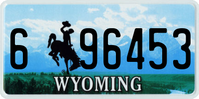 WY license plate 696453