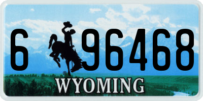 WY license plate 696468