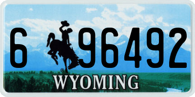 WY license plate 696492