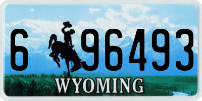 WY license plate 696493