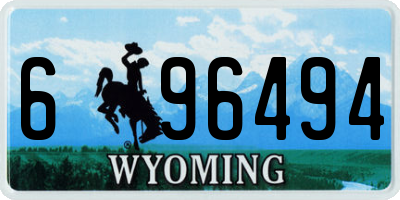 WY license plate 696494
