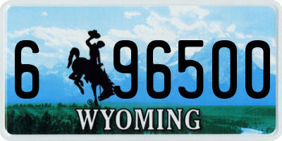WY license plate 696500