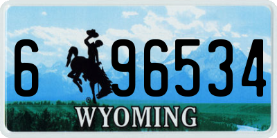 WY license plate 696534