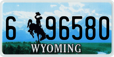 WY license plate 696580