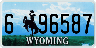 WY license plate 696587