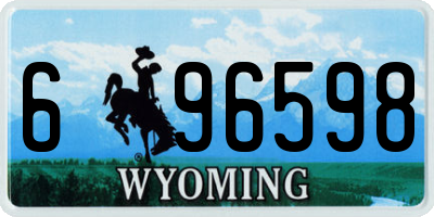 WY license plate 696598