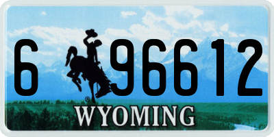 WY license plate 696612