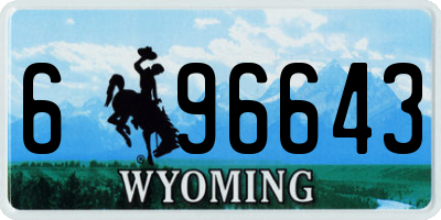 WY license plate 696643