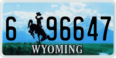 WY license plate 696647