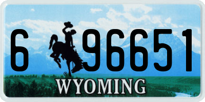 WY license plate 696651